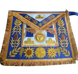 Tablier maçonnique en cuir Regalia avec conception 3D en gros Style Logo brodé motif carré décoration magnétique Badge à coudre - Product Image 2