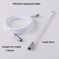 Câble de clavier en paracorde USB-C YC8, câble de connecteur aviateur, câble de clavier mécanique enroulé USB-C