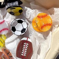 Jepit Rambut Mini Gaya INS Bentuk Bola Baseball, Jepitan Rambut Asetat Bentuk Bola, Penjepit Rambut Ukuran Kecil
