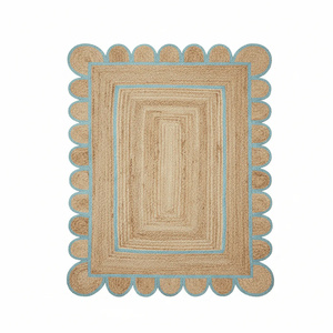 พรมปอกระเจาธรรมชาติสำหรับห้องนั่งเล่นการตกแต่งห้องนอนและบ้านด้วยเส้นใยที่ทนทานและพื้นผิวที่สะดวกสบายสำหรับการใช้งานในชีวิตประจำวัน - Product Image 1