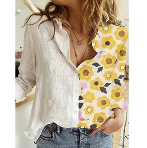 Vendita calda Plus Size camicia modello moda Casual maniche lunghe <span class=keywords><strong>camicetta</strong></span> donna Top - Product Image 2