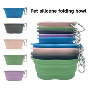 Bol de nourriture et d'eau pour animaux de compagnie, pliable, en silicone écologique, portable, pour voyages, 500/1000 ml, vente chaude - Product Image 5