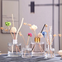 Flacon diffuseur carré sans feu 50ml 100ml 150ml bouteilles et emballages en verre pour diffuseur de roseaux vides et personnalisés