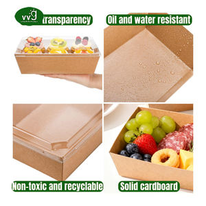Vg छोटे चारक्यूरी बॉक्स के साथ स्पष्ट ढक्कन डिस्पोजेबल खाद्य कंटेनर क्राफ्ट डेज़र्ट बेकरी बॉक्स सैंडविच कुकी सुशी केक के लिए - Product Image 3