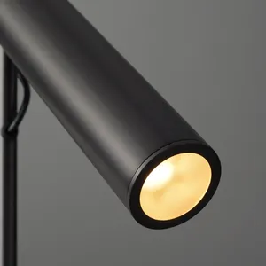 โคมไฟเพดาน LED สไตล์อเมริกัน ขั้วหลอด GU10 หมุนได้ เหมาะสำหรับห้องโถง ห้องนอน ห้องรับประทานอาหาร ห้องนั่งเล่น ติดตั้งแบบท่อ แขวนได้ 1/<span class=keywords><strong>2</strong></span>/<span class=keywords><strong>3</strong></span> หัว สีดำ โลหะ - Product Image 5