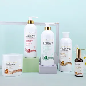 Wholesale Private Label Professional Salon 750ml Collagen Anti-dandruff Shampoo Hair Repairing Shampoo And Conditioner Set