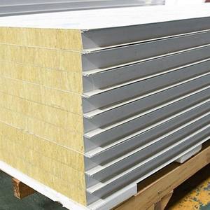 Panneaux sandwich en laine de roche ignifuge de haute qualité de <span class=keywords><strong>100</strong></span> <span class=keywords><strong>mm</strong></span> pour la toiture et l'isolation des murs des entrepôts dans les projets d'ingénierie - Product Image 4