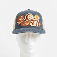 Casquette de camionneur ajustée avec broderie 3D personnalisée, applique animale et motif d'image en tissu toile/maille/velours pour usage extérieur