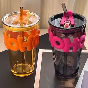 Gobelet à eau en verre Capibala, dessin animé mignon, avec paille, grande capacité, isolation thermique et réutilisable pour la rentrée scolaire - Product Image 2