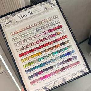 Smalto Gel Effetto Occhio di Gatto con Perline di Vetro, Serie 12ml*100pz con Campionario <span class=keywords><strong>Colori</strong></span>, Asciugatura Rapida, Finitura Satinata Iridescente per Uso Professionale - Product Image 1