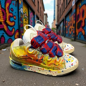 Sneakers plateforme de haute qualité, design rétro peint, chaussures décontractées unisexes, chaussures de skate confortables pour l'extérieur - Product Image 1