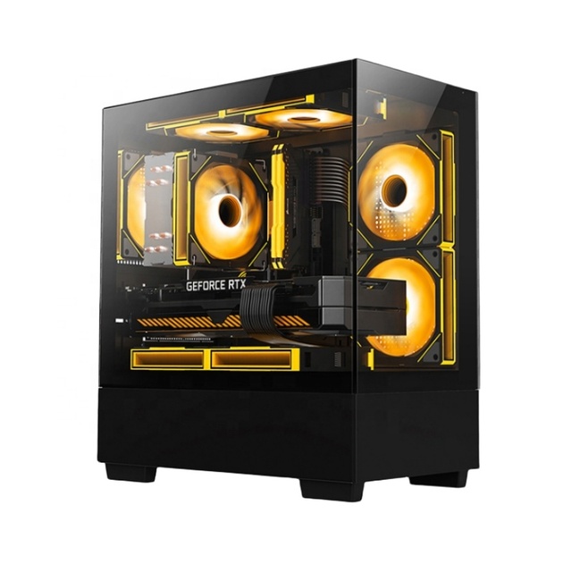 Panoramic View Tempered Glass Front Side Panel Gamer Model MATX Computer Gaming Case Mid Tower PC Game Chassis Steel