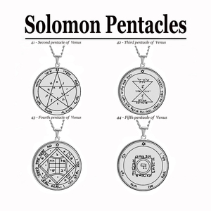 Collier en acier inoxydable avec amulette de Salomon, inaltérable et étanche, pendentif rune <span class=keywords><strong>44</strong></span> signes (Or, Bois, Eau, Feu, Terre, Lune, Soleil) - Product Image 5