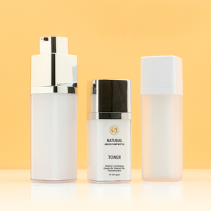 Envase cosmético giratorio de forma cuadrada Suero de elefante borracho Botella de bomba de loción de plata UV sin aire 30ml 50ml - Product Image 3