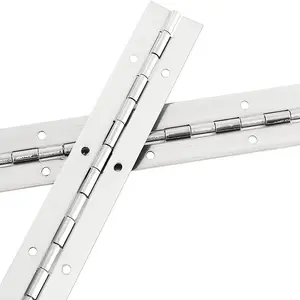 stainless steel Door Hinge accessories 1.0 Thickness 180 Degree Bend Angle Piano Hinge with Silver Color