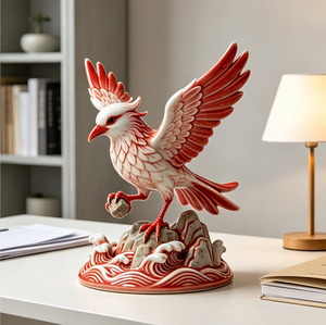 Statue en résine personnalisée BZY de l'<span class=keywords><strong>oiseau</strong></span> mythique Jingwei, sculpture de la légende chinoise ancienne, décoration intérieure, cadeau, vente en gros B2B, usine - Product Image 3