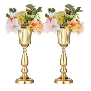 Jarrón de Mesa de Latón Fundido, Soporte de Flores de Latón Hecho a Mano para Centro de Mesa de Boda y Decoración de Mesa para Fiestas de Aniversario - Product Image 1