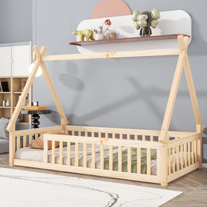 <span class=keywords><strong>Lit</strong></span> d'<span class=keywords><strong>enfant</strong></span> <span class=keywords><strong>lit</strong></span> <span class=keywords><strong>tipi</strong></span> jumeau en forme de tente avec lattes de garde-corps avec <span class=keywords><strong>lit</strong></span> au sol pour enfants Design Montesorri - Product Image 3