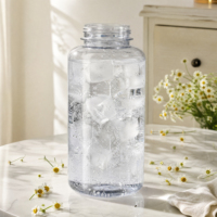 Botella de Agua de Boca Ancha de 1000 ml, Botellas de Plástico de 32 oz con Tapas para Senderismo, Gimnasio, Trabajo, Viajes, Sin BPA, Bajo MOQ, Botella Transparente de Tritán