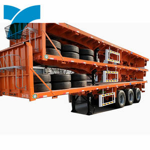 Semi-<span class=keywords><strong>remorque</strong></span> plateau haute qualité neuve et personnalisée à 2/3/4 essieux de 40 pieds pour conteneurs, à vendre - Product Image 1