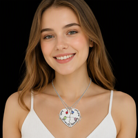 Collier Pendentif Cœur Multi-lettres Personnalisé en Gros, Chaîne de Clavicule BFF Meilleure Amie, Ensemble de Bijoux Souvenirs