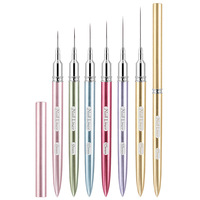 Stylo liner pour nail art ultra-fin avec manche en métal 6/9/12/15/18/25 mm, pinceau pour dessin sur ongles en gel UV