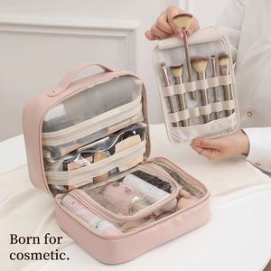 Hot Selling <b>Travel</b> PU Storage Handbag Waterproof Makeup <b>Organizer</b> Pouch <b>Bag</b> Portable Zipper Cosmetics Toiletry Pouch <b>Bag</b> - Product Image 5