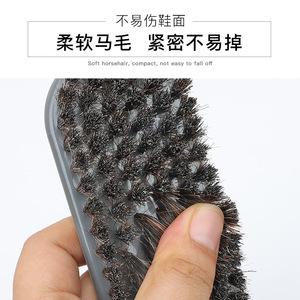 Yinste Horsehair <b>Shoe</b> Brush <b>Soft</b> Bristles For Leather Cleaning 2 Pieces - Product Image 2