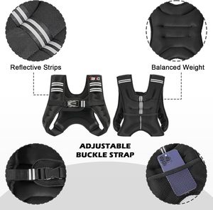 Gilet Tattico Regolabile e Staccabile per Corsa, Allenamento Sportivo e Fitness con Pesi - Product Image 6