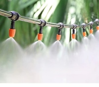 Nosel Semprot Kabut Terintegrasi 8/12mm dengan Pengunci Tee, Dapat Disesuaikan, untuk Irigasi Kebun dan Pertanian, Penyemprot Mikro untuk Penyiraman dan Pendinginan