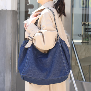Bolsa de Compras de Mezclilla Lavable Informal para Mujer, Bolso de Mano, Bolsas de Mano Recicladas - Product Image 3