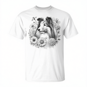 T-shirt floral Shetland Sheepdog Dog Sheltie à fleurs pour femmes - Product Image 2