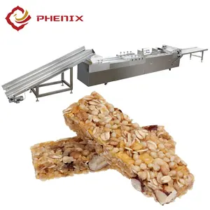 Linha de produção de doces de granola, alta qualidade, automático, peanut, chikki, cereal, energia, porca, equipamento de barra