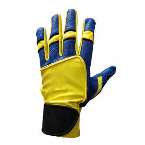 Multicolor Leather <b>Baseball</b> Softball Batting <b>Gloves</b> for Adults Ambidextrous Velcro Closure Unique Design Sportswear - Product Image 1