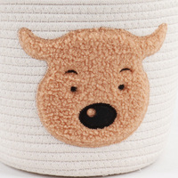 Panier en corde de coton blanc avec chaussettes autocollantes pour veaux animaux Poubelle de rangement de bureau en polyester tissé pour vêtements pour enfants Articles pour bébés