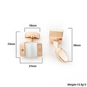 プロモーションメンズアクセサリーカフリンクファッションカスタマイズ可能なメンズシャツカフリンクアクセサリーローズゴールドセミプレシャスストーンカフリンクス - Product Image 2