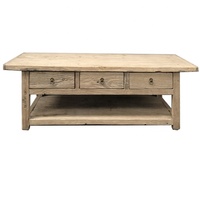 Nouvelle table basse en bois recyclé vieilli avec tiroirs, produit 2026