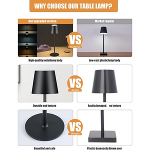 Lampe de table LED moderne de style nordique, lampe de table rechargeable, lampe de nuit intérieure/extérieure, lampes de table - Product Image 3