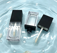 Vente en gros de flacons de gloss à lèvres carrés plats vides de 8 ml, minces, portables, avec impression personnalisée, emballage cosmétique