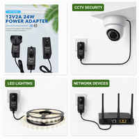 Adaptor Daya 12V 2A 24W Catu Daya AC DC untuk LED CCTV Kamera Keamanan Router Monitor