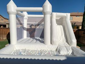 Castillo Hinchable Comercial Brincolín Inflable Blanco con Tobogán - Product Image 3