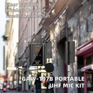 ชุดไมโครโฟนไร้สาย UHF รุ่น GAW-107B แบบพกพา ชุดไมค์ไร้สายแบบคาดศีรษะ แบบหนีบปกเสื้อ พร้อมเครื่องส่งสัญญาณและเครื่องรับสัญญาณ ตัวเครื่องโลหะ ลดเสียงรบกวน - Product Image 2