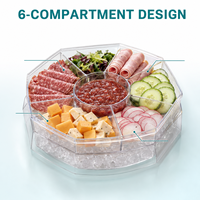 Cross-border modern design PS plastic ijscoating fruit- en groente-aanrechtbladen, meerlaags, draaibaar, stapelbaar, 3-4L grote voedselcontainers