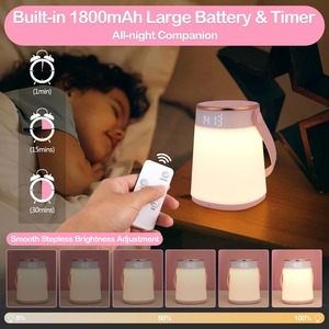Rechargeable 3D Moon <b>LED</b> <b>Night</b> <b>Light</b> ABS Lamp for Kids Bedroom USB Charging Multicolored Touch Control Middle Size Modern - Product Image 5