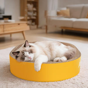 Brinquedo gato Arranhando Post <span class=keywords><strong>Pet</strong></span> <span class=keywords><strong>Products</strong></span> Round Oval Coçar Pads <span class=keywords><strong>cat</strong></span> <span class=keywords><strong>Scratcher</strong></span> para gato Papel Ondulado Durável Veste - Product Image 1