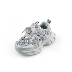 Meisjes Casual Sneaker Kant Mesh Gesp Met Zachte Bodem, Ademend Bloemontwerp Lente Herfst Hardloopsportschoenen Voor Peuters - Product Image 1