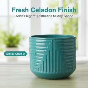 Pots à fleurs géants en céramique, style moderne classique vintage, pour intérieur/extérieur, sol et <span class=keywords><strong>jardin</strong></span>, avec trous <span class=keywords><strong>de</strong></span> drainage, pour la maison - Product Image 5