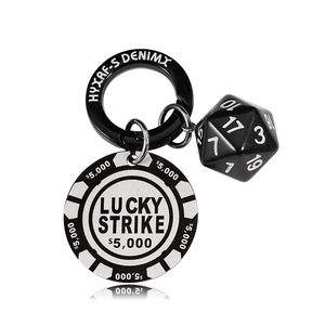 พวงกุญแจลูกเต๋าสแตนเลสแบบหมุนได้ รุ่น Texas Luckystrike Lone Bet ยอดขายดีข้ามพรมแดน - Product Image 5