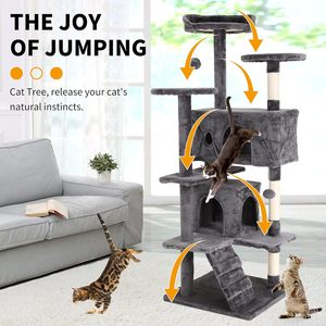 Grand condo <span class=keywords><strong>pour</strong></span> <span class=keywords><strong>chat</strong></span> de 70 cm, <span class=keywords><strong>échelle</strong></span> de grimpeur, cabane de jeu, arbre à <span class=keywords><strong>chat</strong></span>, griffoir, jouets - Product Image 5