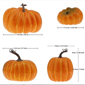 Assorted Sizes Autumn Artificial Orange <strong>Pumpkins</strong> <strong>Large</strong> Faux Harvest <strong>Pumpkins</strong> for Autumn Thanksgiving Halloween Seasonal Holiday - Product Image 4